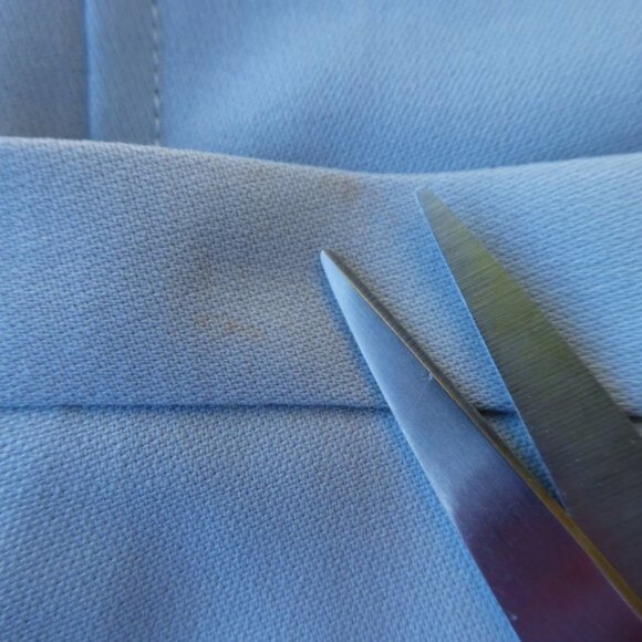 WooL Ted Baker Endurance Skirt Steel Blue Side Zip Lined Slit Career Italy 3 8 M - Picture 8 of 9